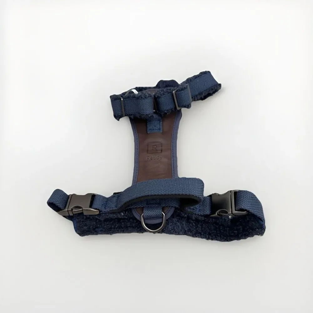 Reddy Dog Harness Navy Blue Brown Fleece Petco